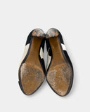 Two-tone pony-style leather ankle boots