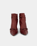 Bottines bordeaux en cuir