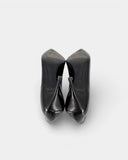 Escarpins en cuir noir et marron