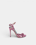 Sandales cuir rose métallisé
