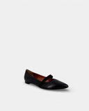 Black pointed toe ballerinas