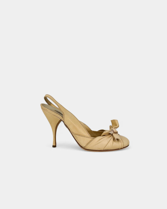 Slingbacks crèmes à noeuds - 37 EU / 7 US