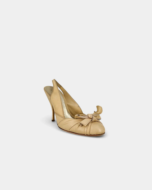 Slingbacks crèmes à noeuds - 37 EU / 7 US