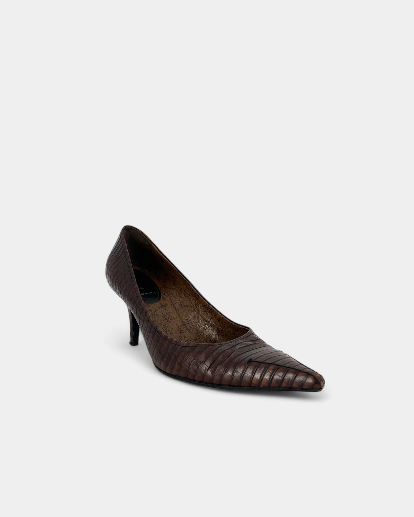 Escarpins marrons à motifs crocodiles - 40 EU / 10 US