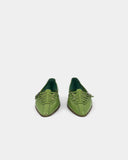 Green pointed ballet flats