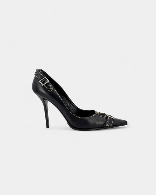 Escarpins zip noirs
