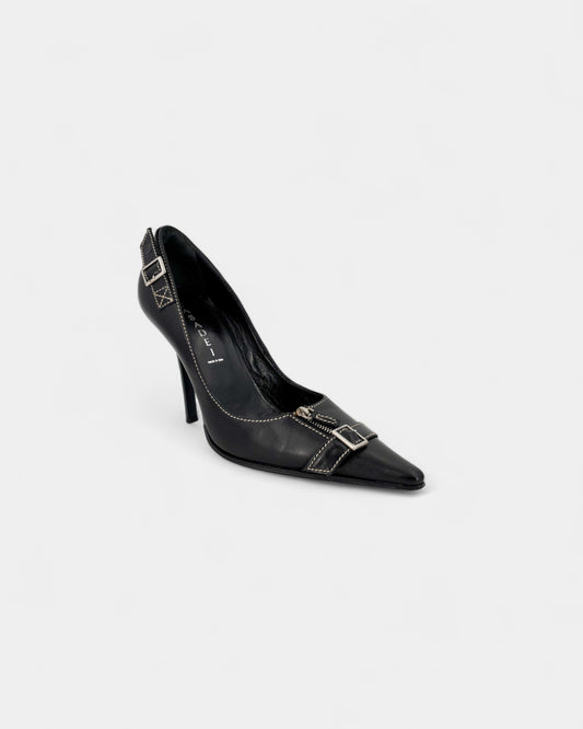 Escarpins zip noirs