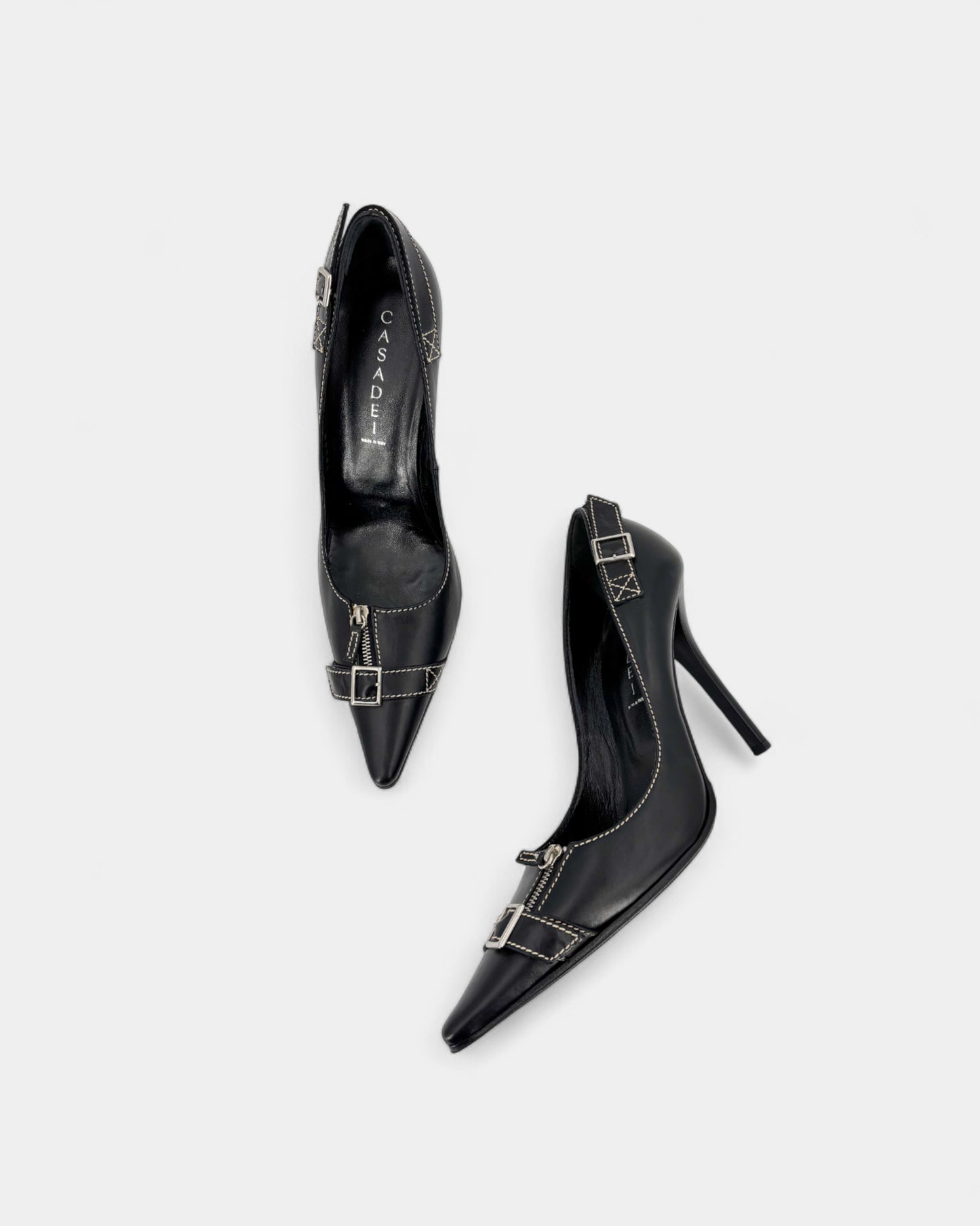 Escarpins zip noirs