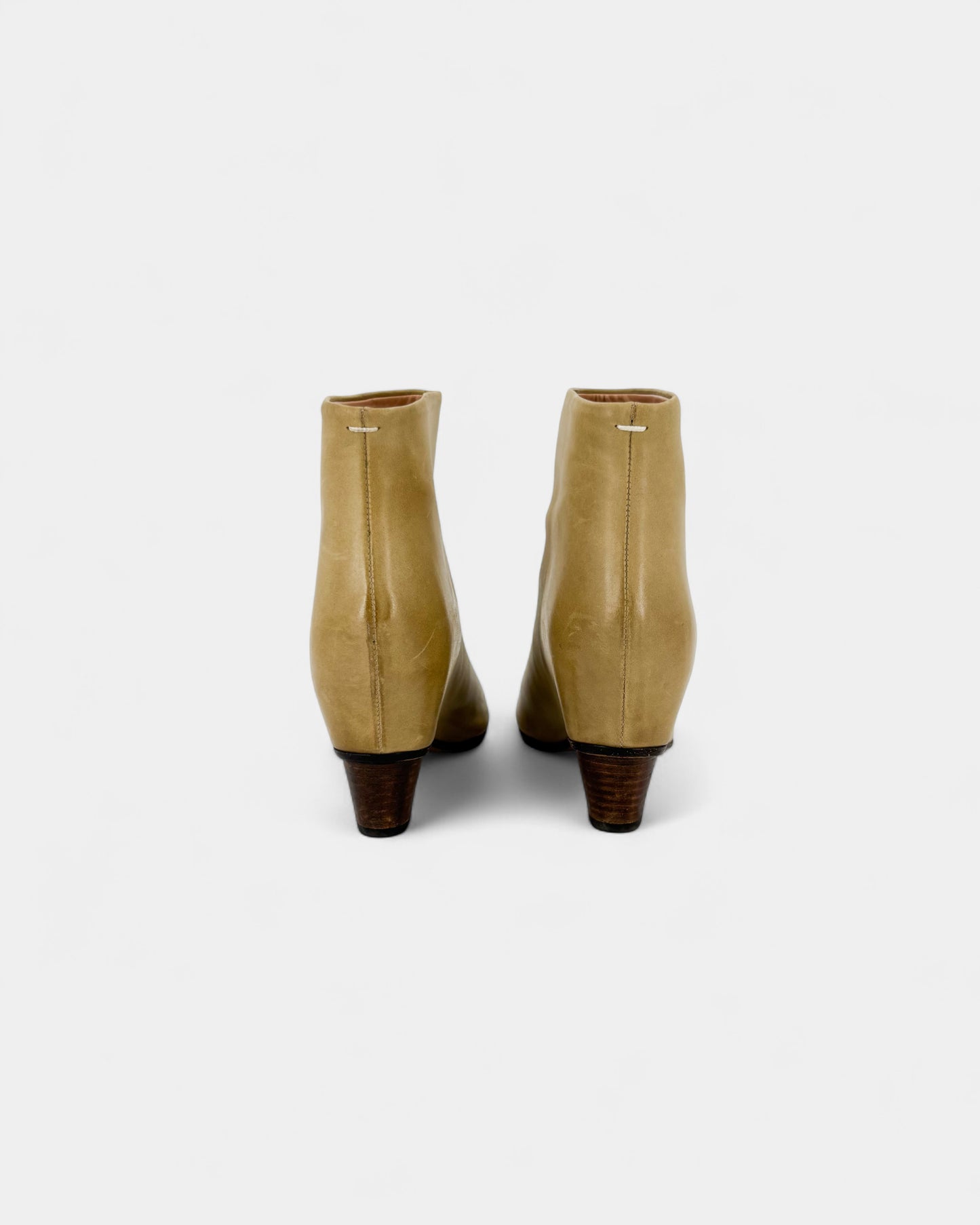 Bottines compensées beige