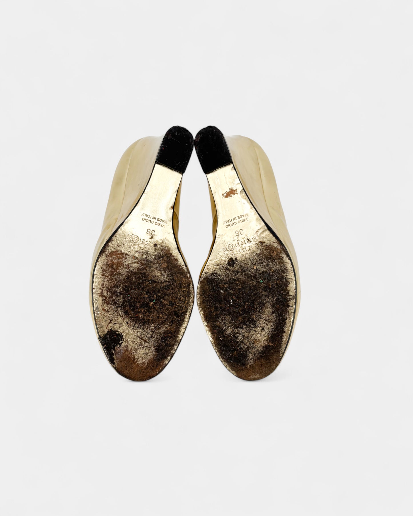 Talons compensés dorés Margiela
