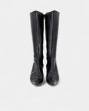 Black leather boots