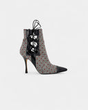 Bottines grises à pois