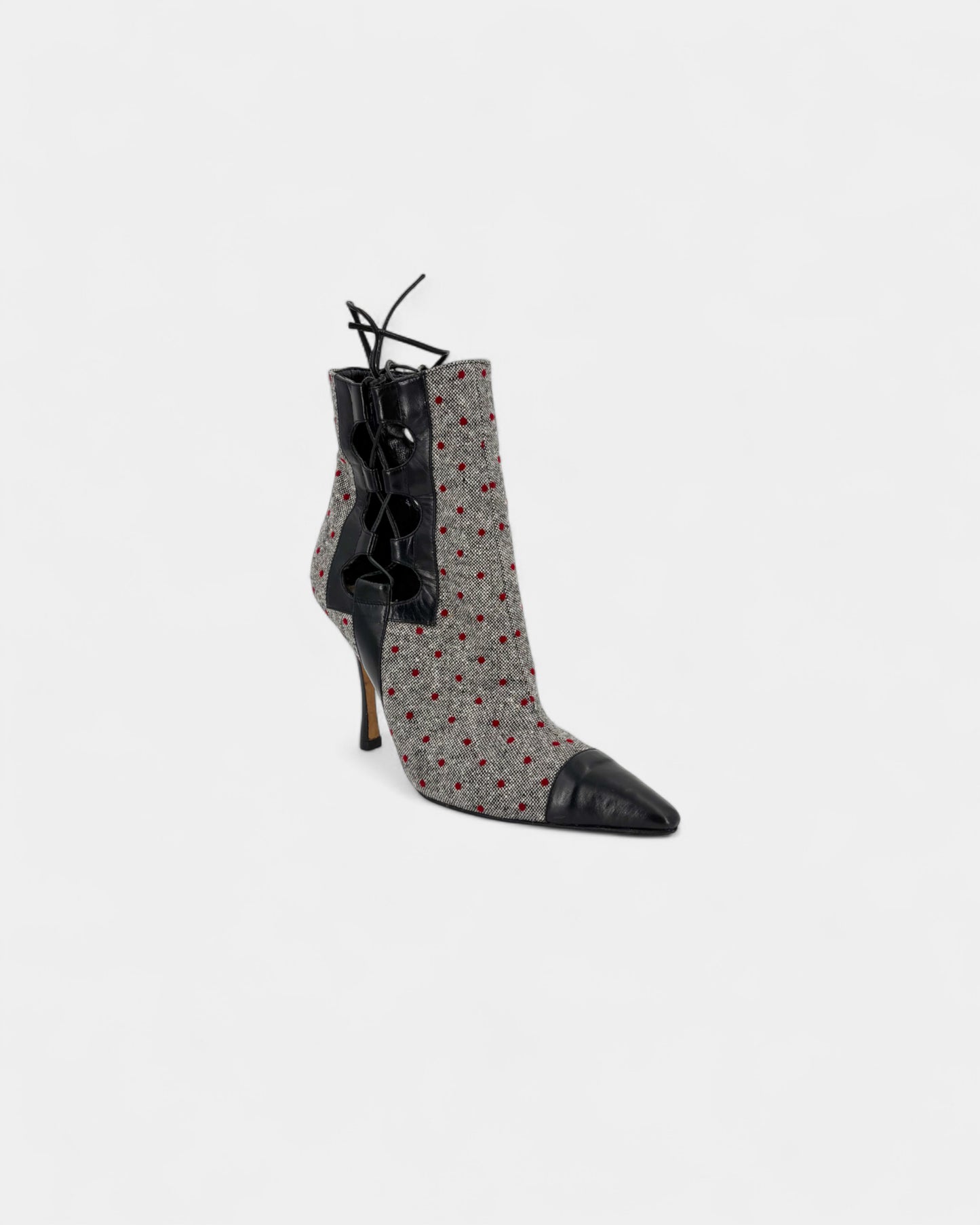 Bottines grises à pois