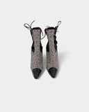 Bottines grises à pois