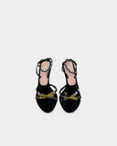 Purple rhinestone sandals