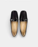 Mocassins en cuir noir à talon