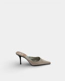 Mules argentées avec strass