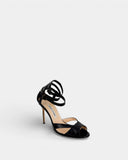 Sandales en cuir noir à doubles brides