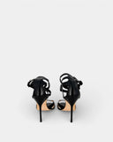 Sandales en cuir noir à doubles brides