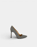 Escarpins pied-de-poule noirs et blancs