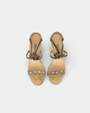 Sandales beige effet python à bride