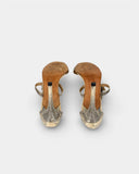 Sandales beige effet python à bride