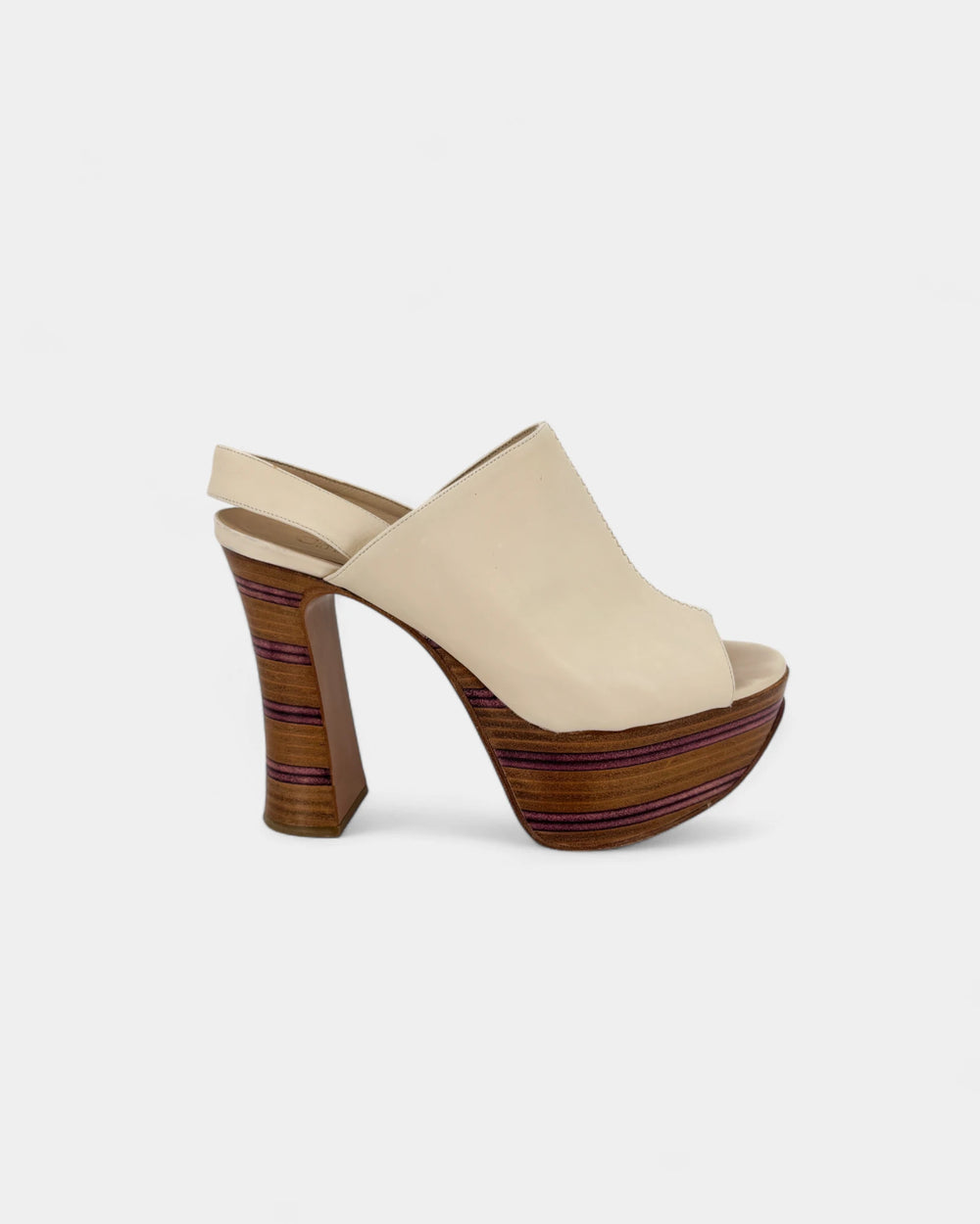Cream wedge mules - Size 38 EU / 7 US
