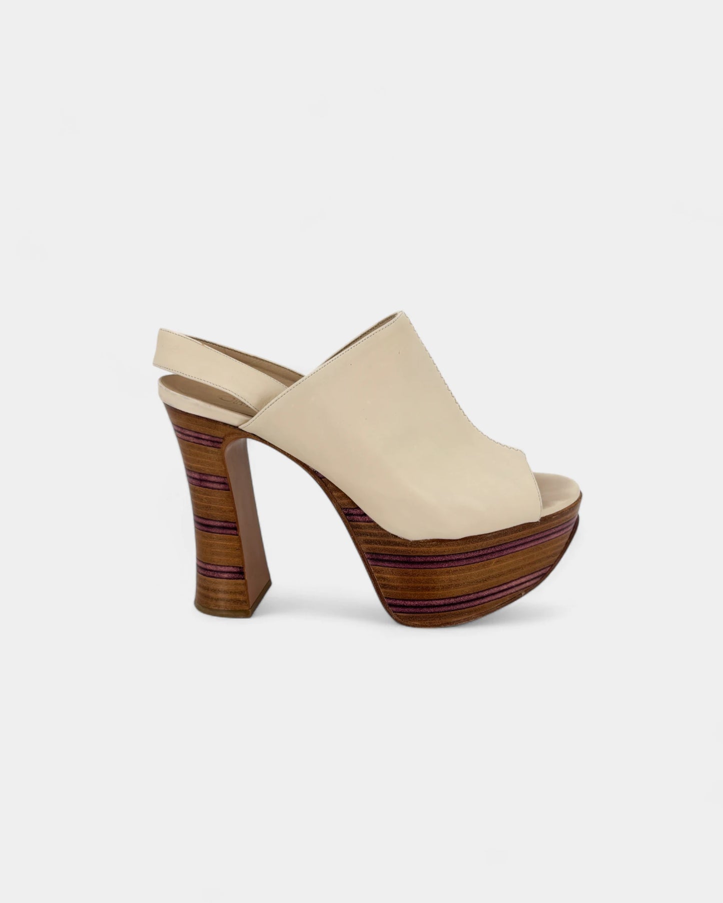 Cream wedge mules - Size 38 EU / 7 US