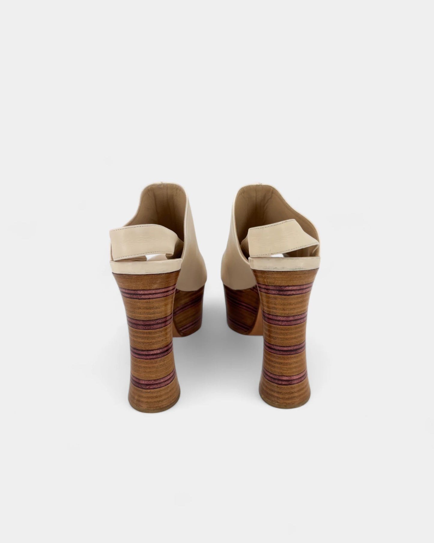 Cream wedge mules - Size 38 EU / 7 US