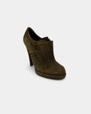 Bottines daim kaki à talons