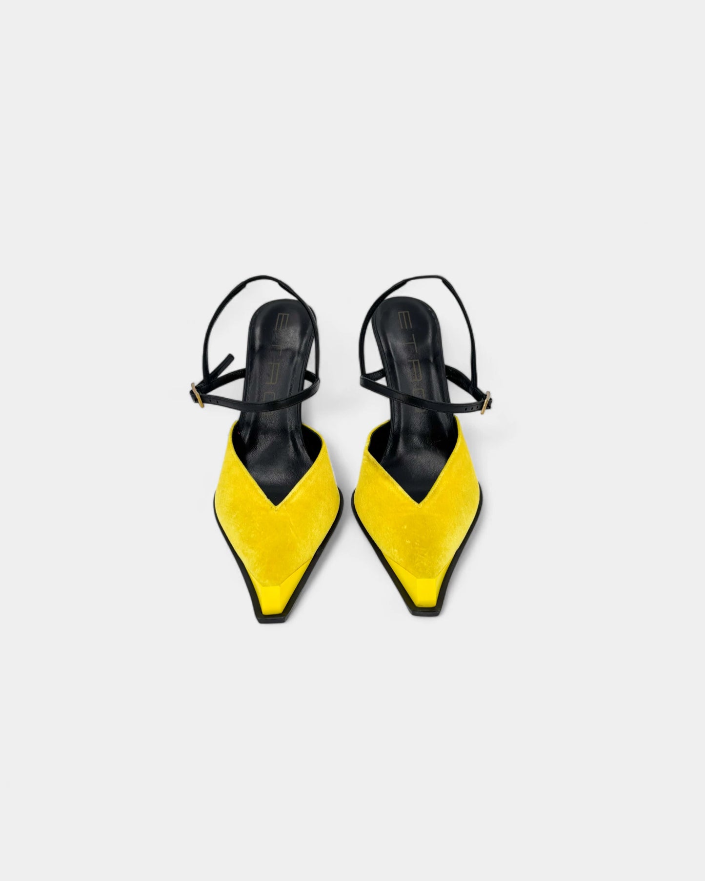 Escarpins en cuir et velours jaune - 41 EU / 10 US