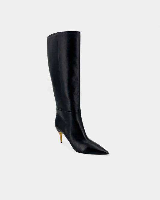 Bottes noires talons dorées - 39,5 EU / 8,5 US