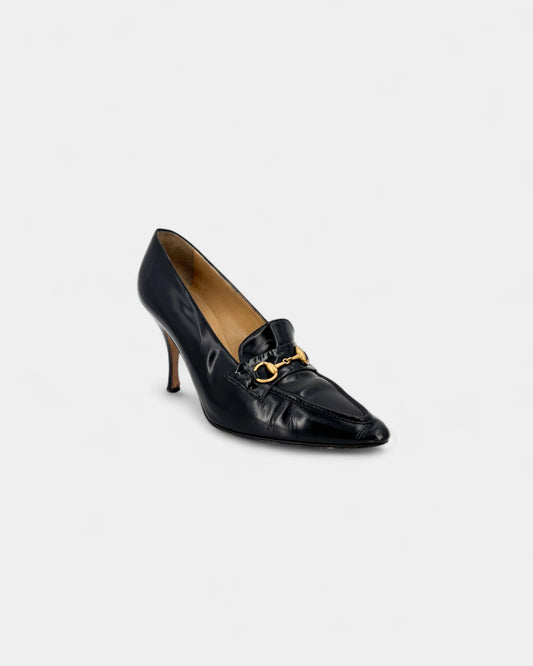 Mocassins à talons mors doré - 40 EU / 9 US