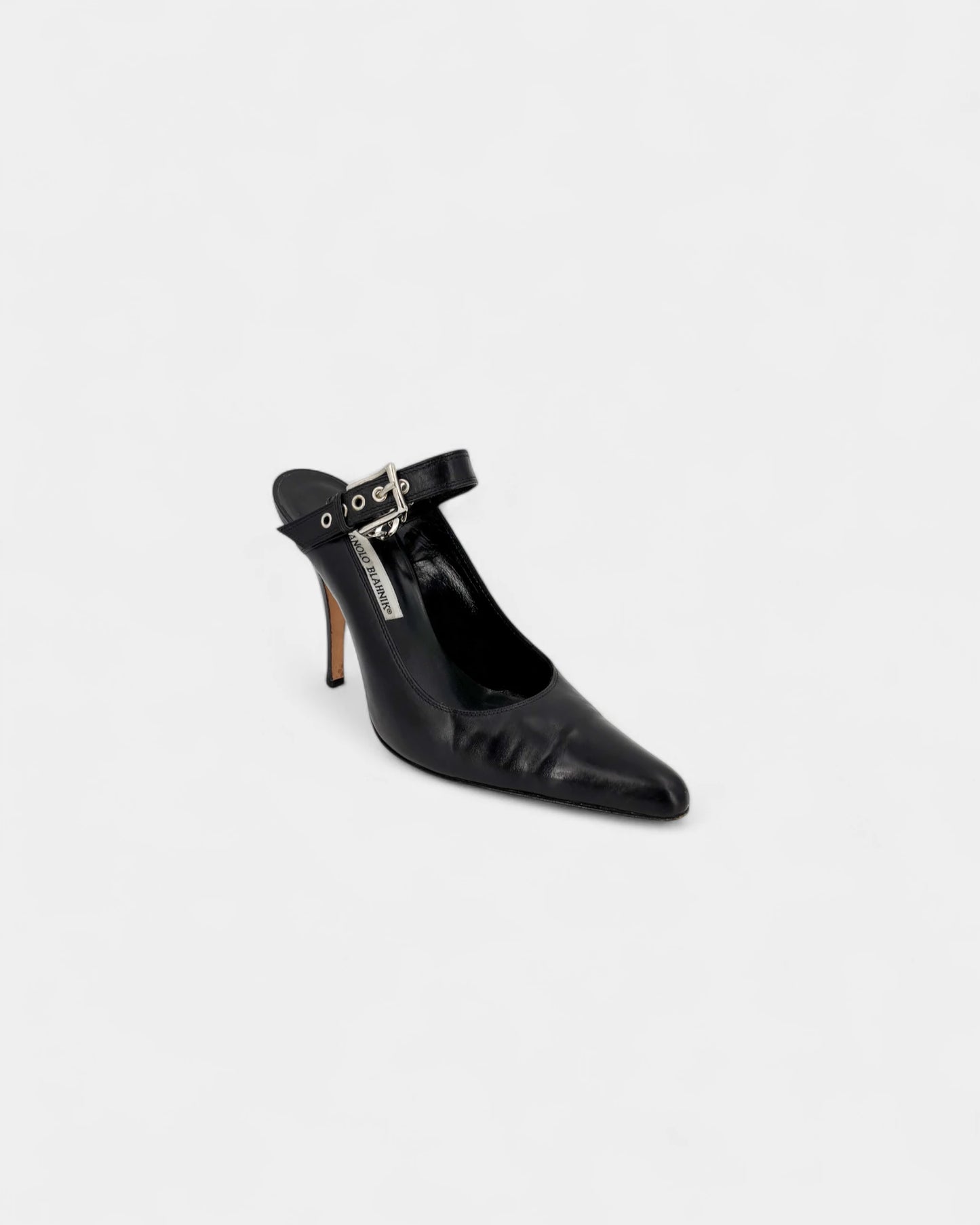 Slingbacks noirs boucle et accroche argentée - 40.5 EU / 9.5 US