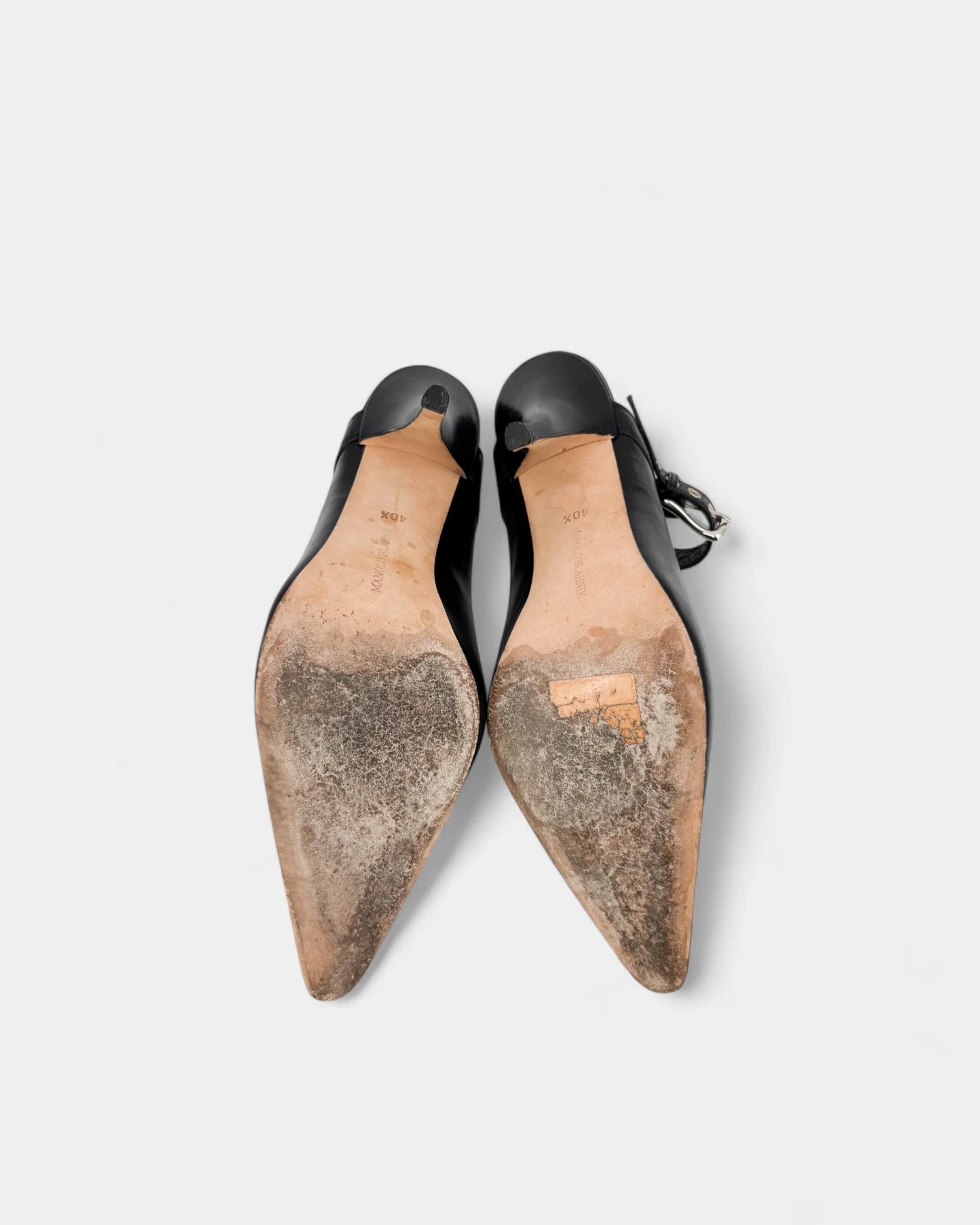 Slingbacks noirs boucle et accroche argentée - 40.5 EU / 9.5 US