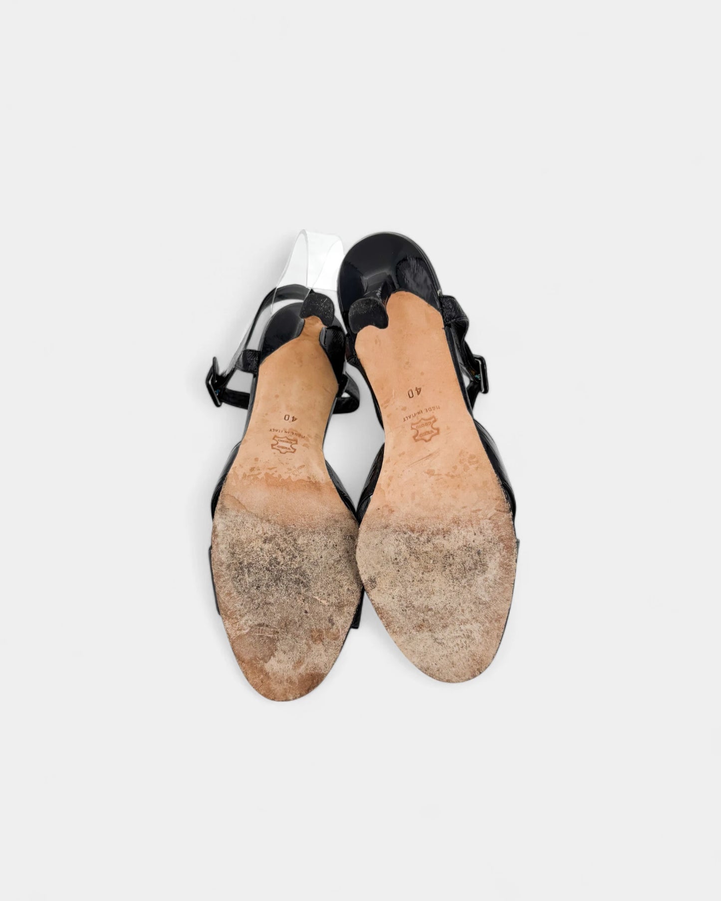 Sandales noirs vernis - 40 EU / 9 US
