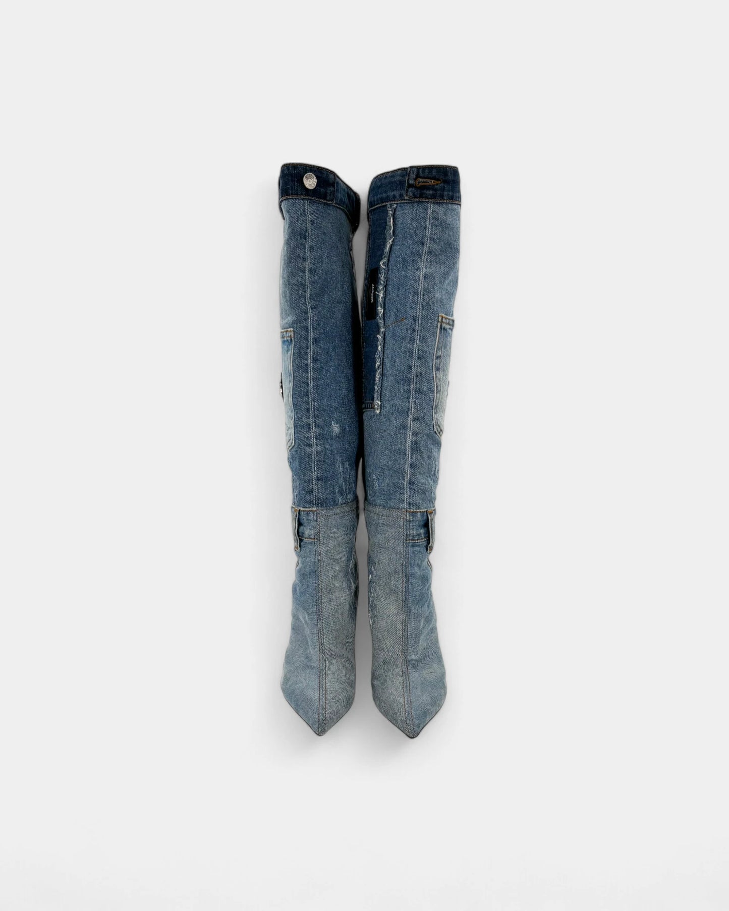 Bottes en jean à design patchwork - 40.5 EU / 9.5 US