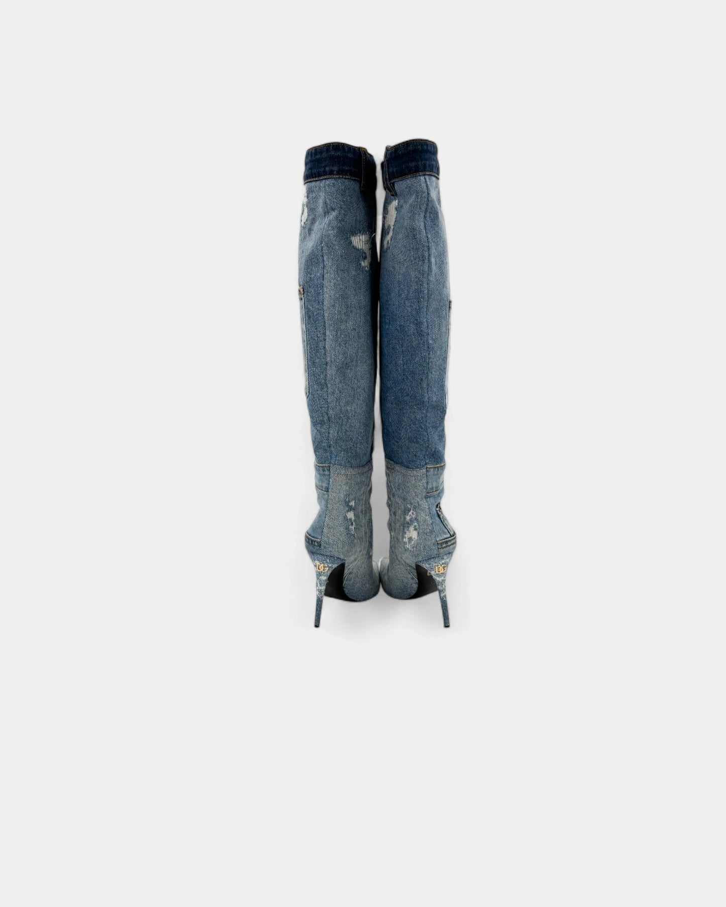 Bottes en jean à design patchwork - 40.5 EU / 9.5 US