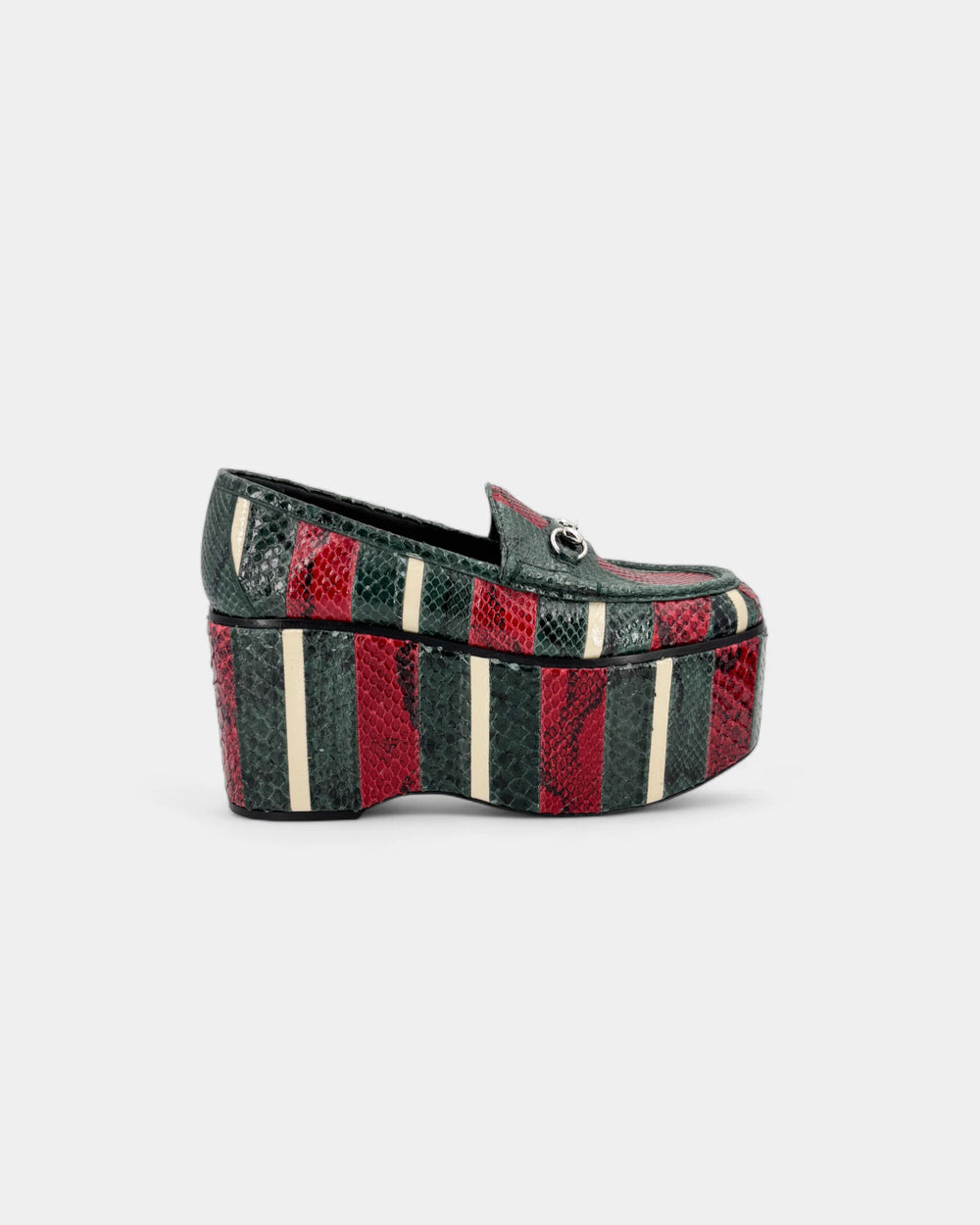 Mocassins compensés vert et rouges - 40 EU / 9 US