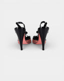 Pink and black heels