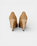 Beige wedge heels