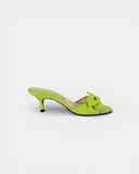 Mules à talons verts