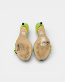 Mules à talons verts