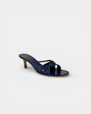 Blue reptile leather sandals
