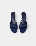 Blue reptile leather sandals