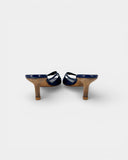 Blue reptile leather sandals