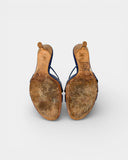 Blue reptile leather sandals