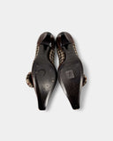 Escarpins en tweed marron