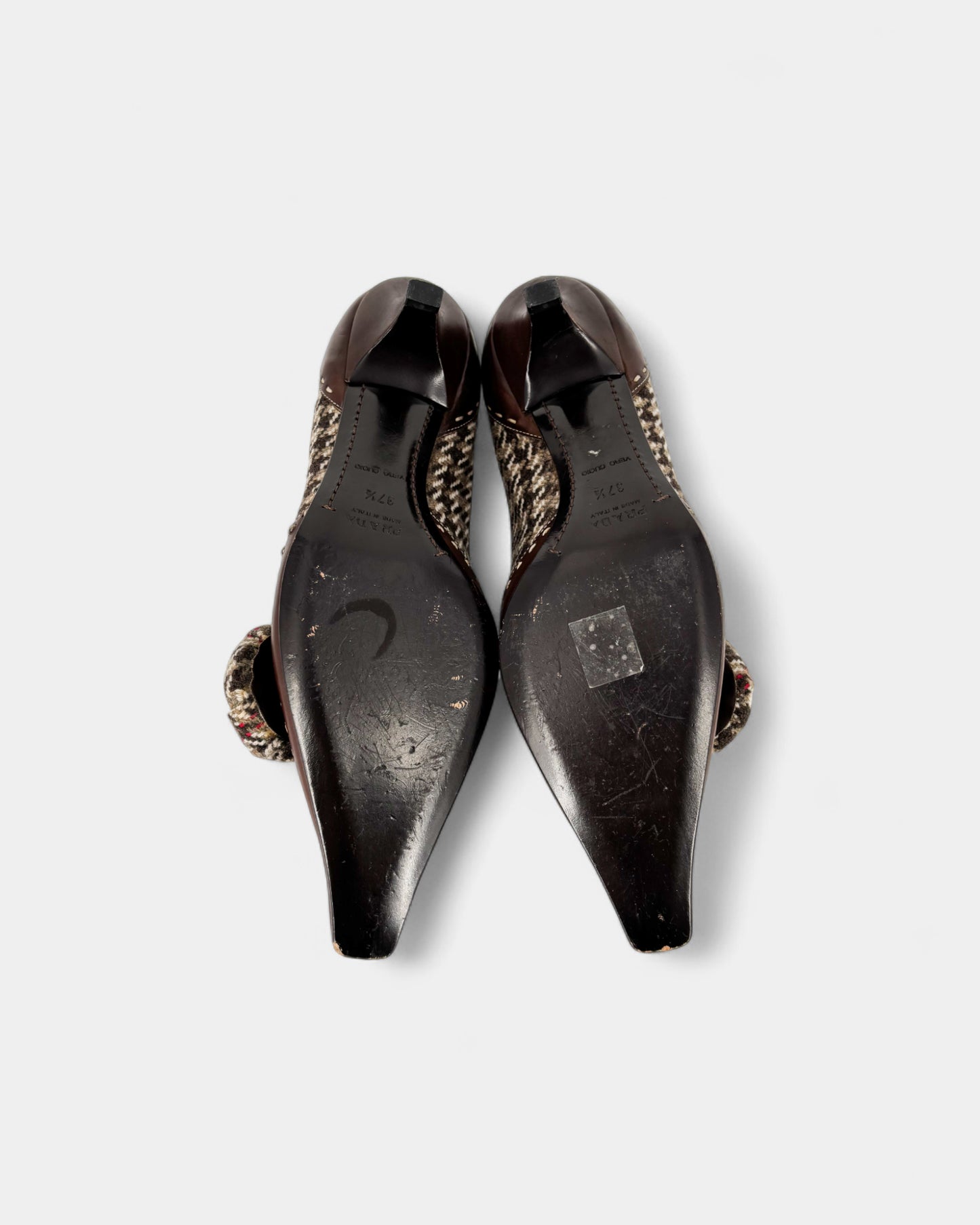 Escarpins en tweed marron