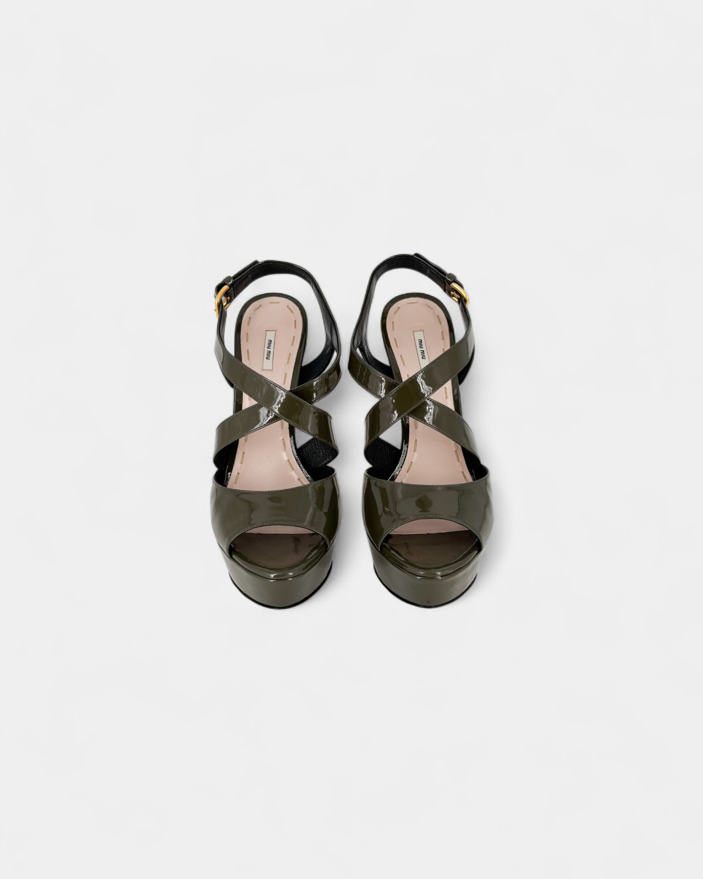 Sandales à talons kaki